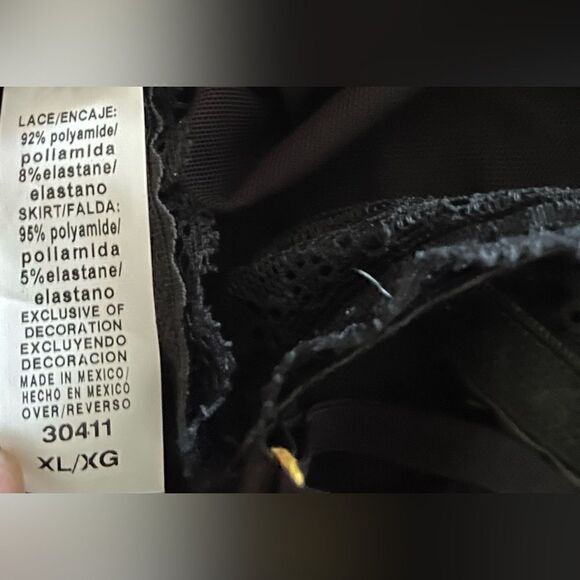 🆕 Escante Womens Black Flyaway Skirted Teddy Size XL - Picture 7 of 8